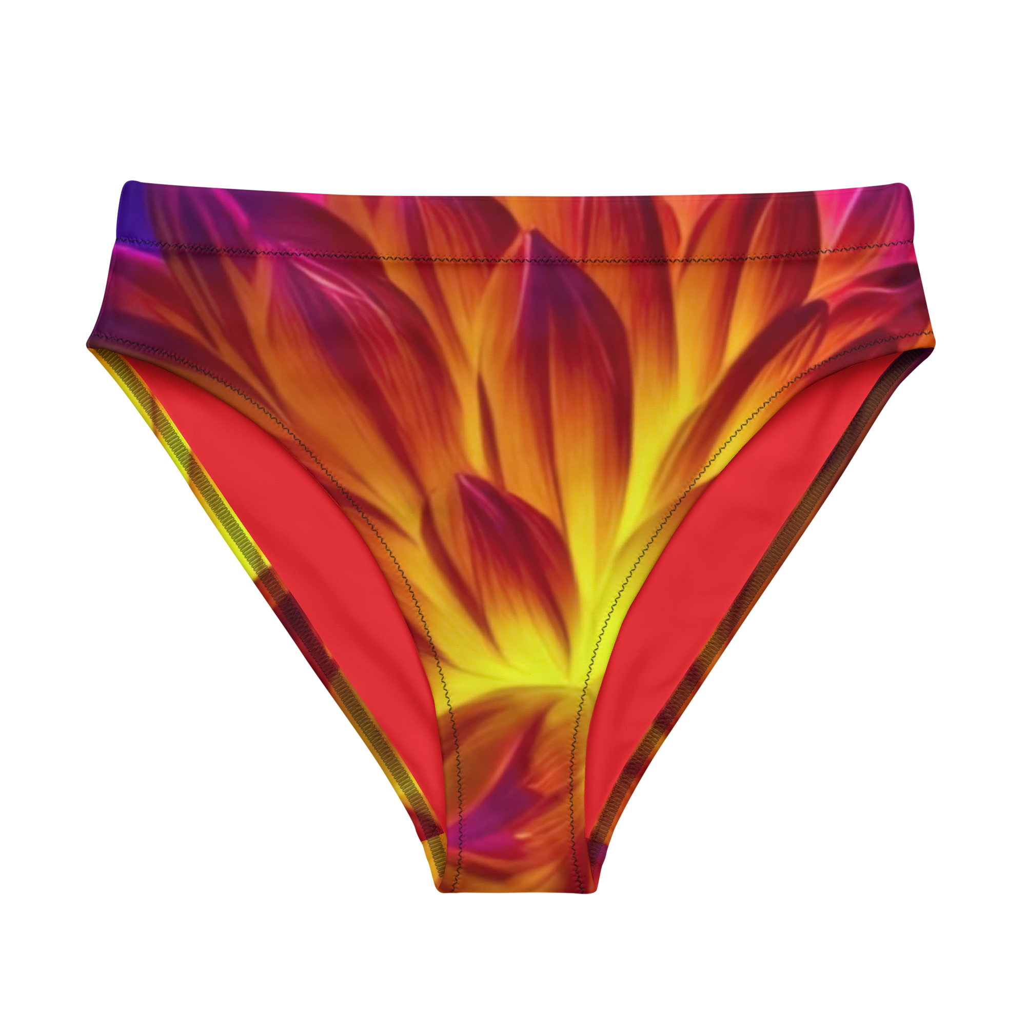 FIRE DAHLIA high-waisted bikini bottom