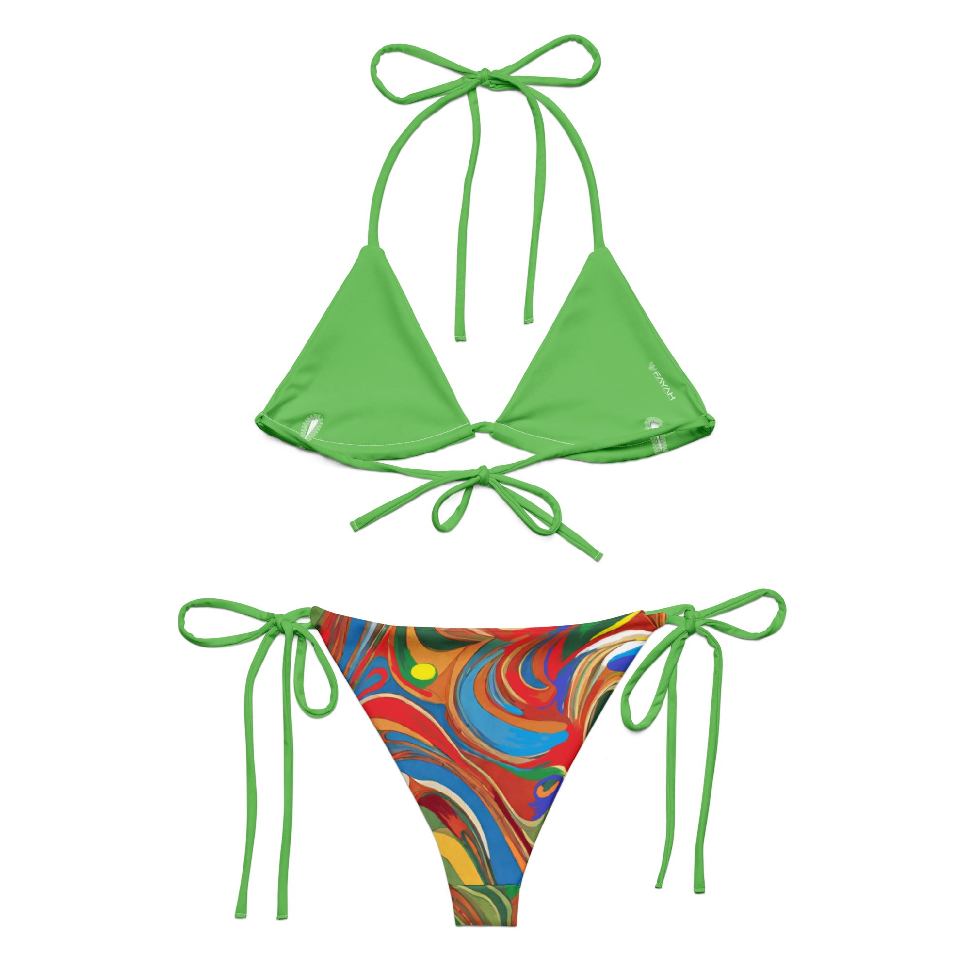 POLYCHROME print recycled string bikini