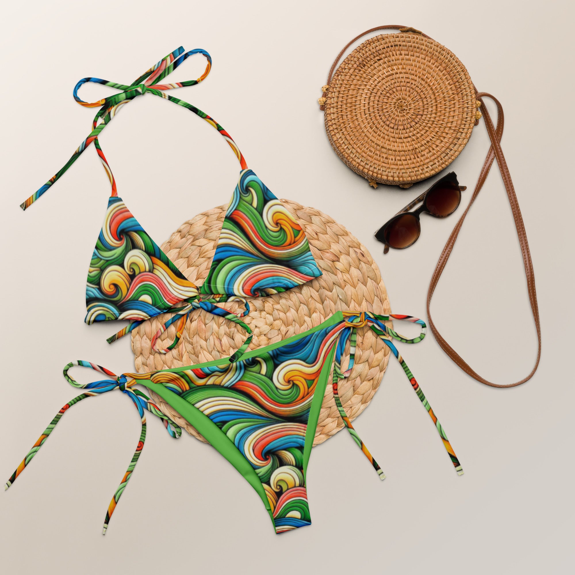 PASTEL SURGE recycled string bikini