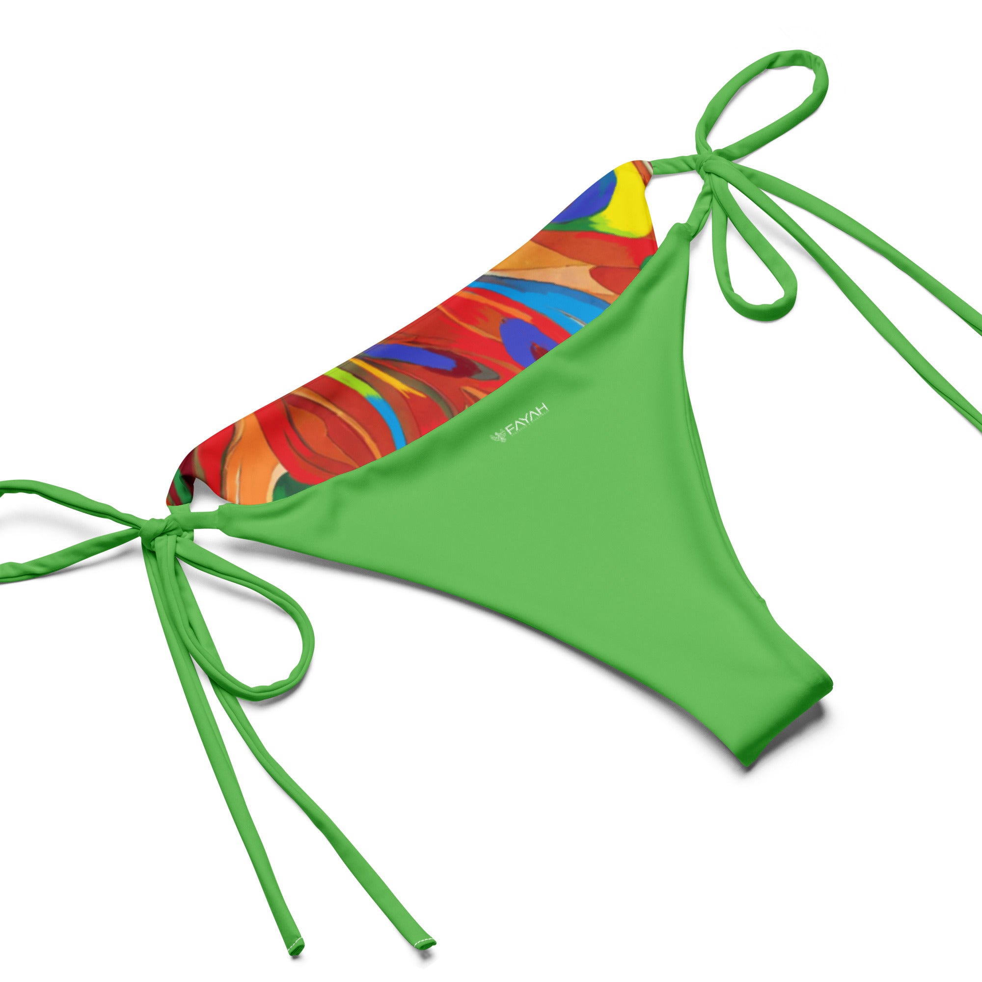 POLYCHROME print recycled string bikini