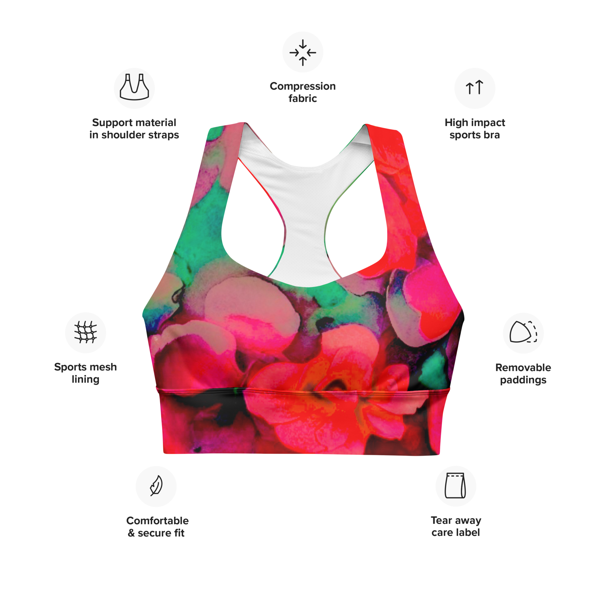 Longline supprotive Bikini top