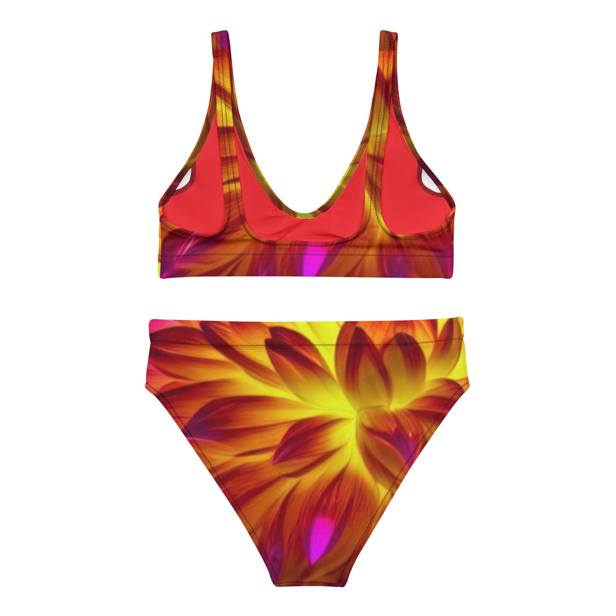 FIRE DAHLIA  high-waisted bikini