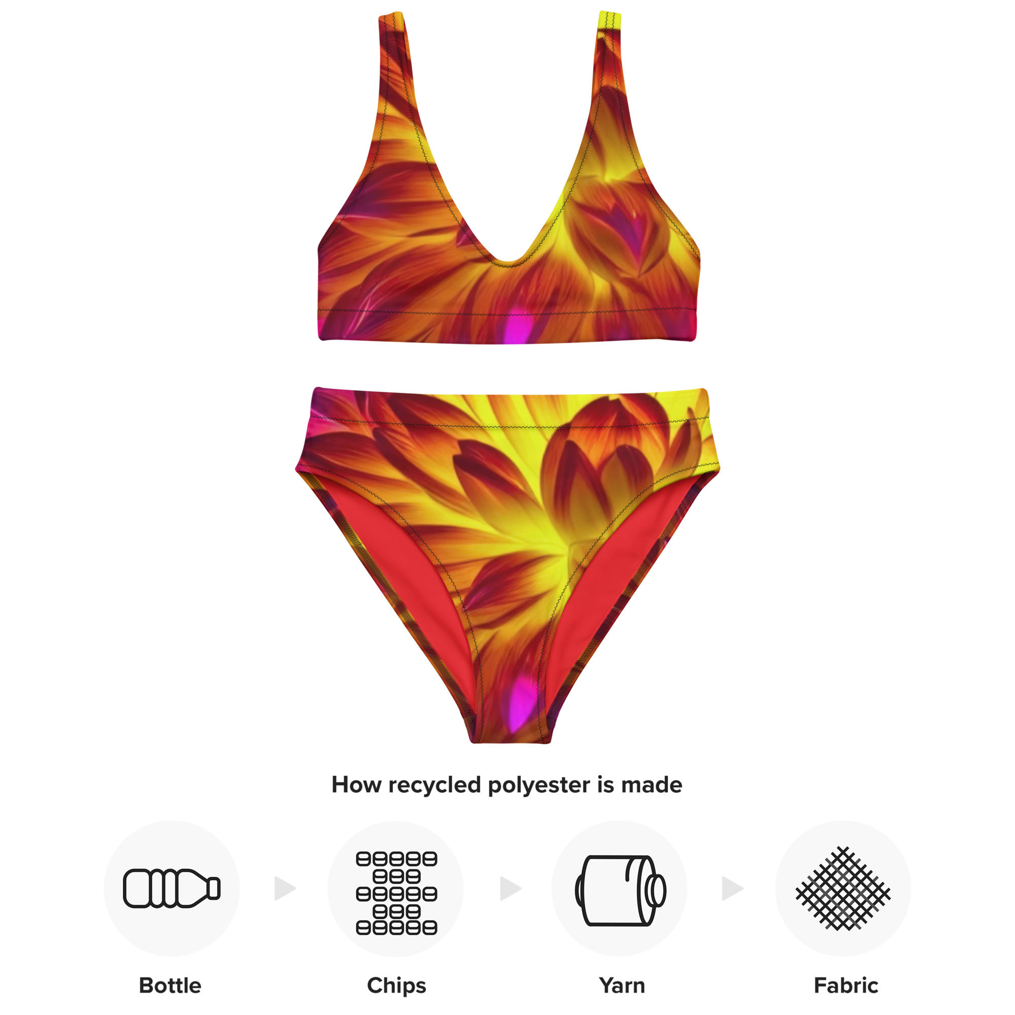 Recycled high-waisted bikini