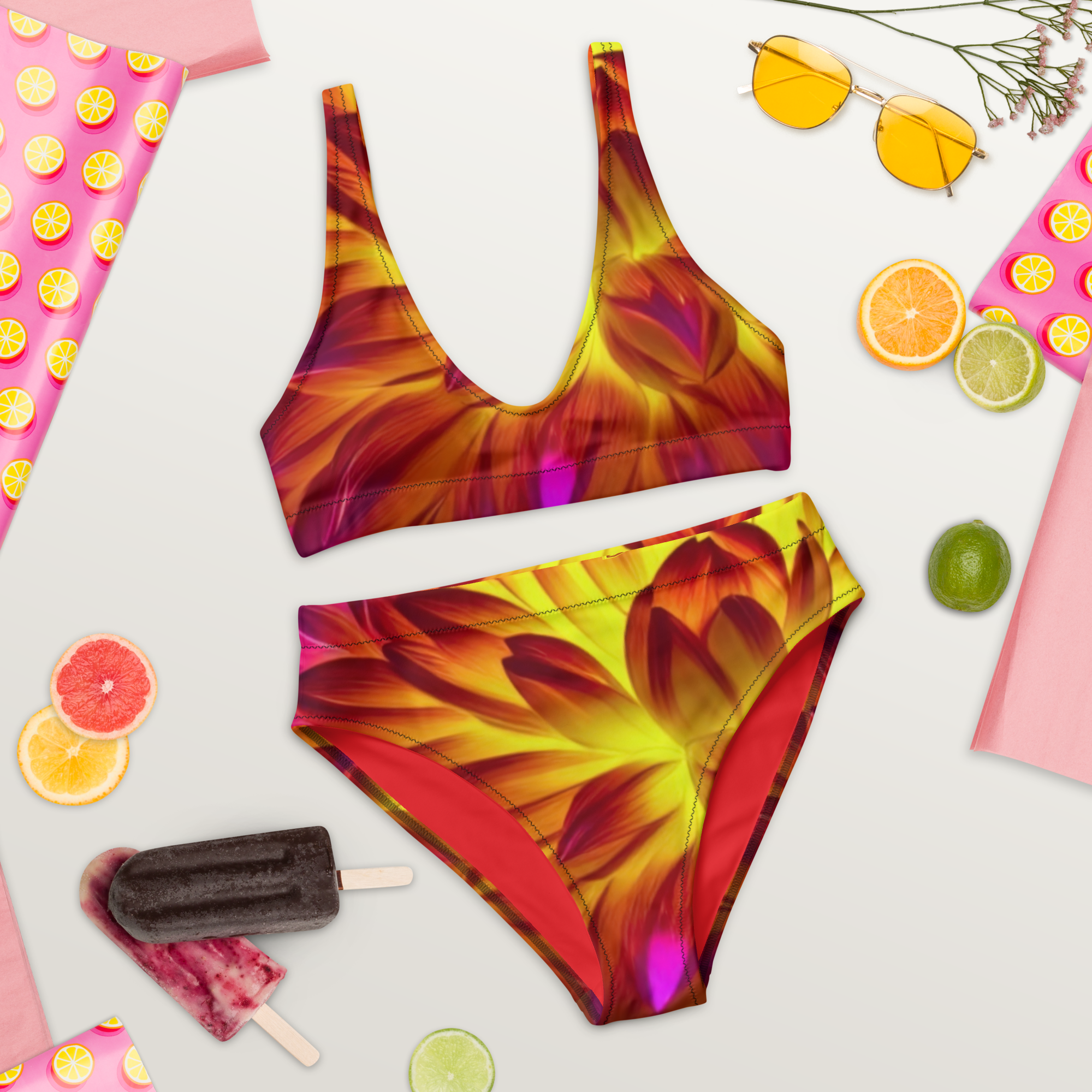 Recycled high-waisted bikini