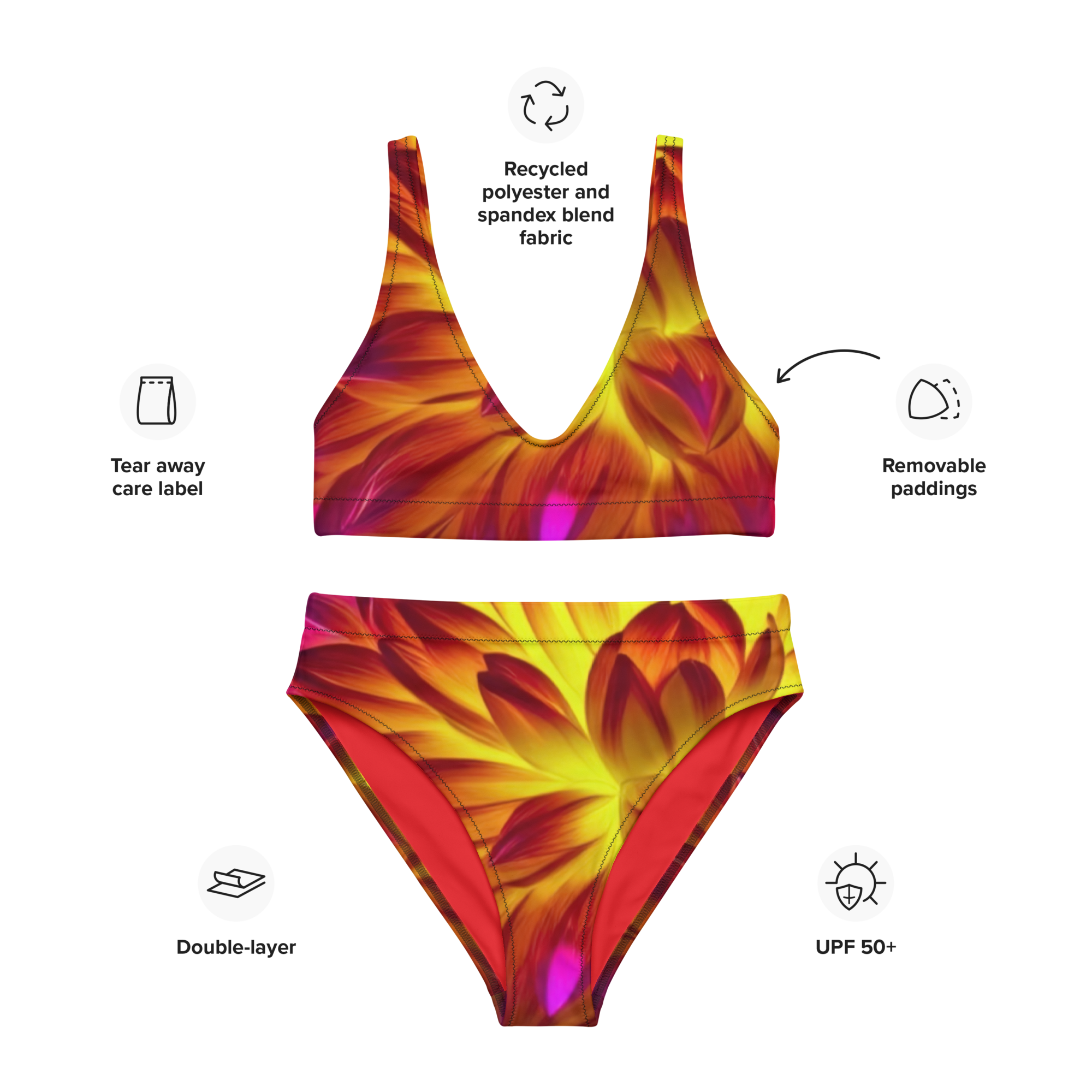 Recycled high-waisted bikini