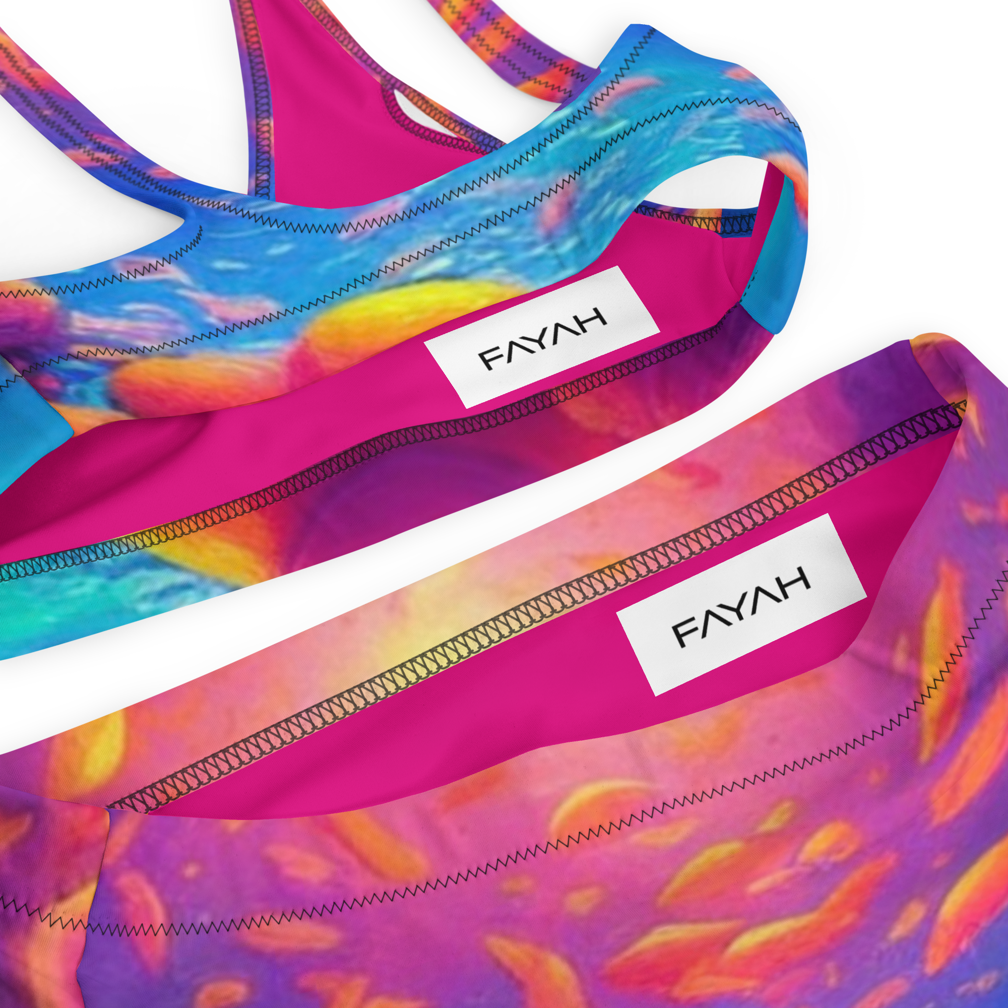 sunset water high-waisted bikini