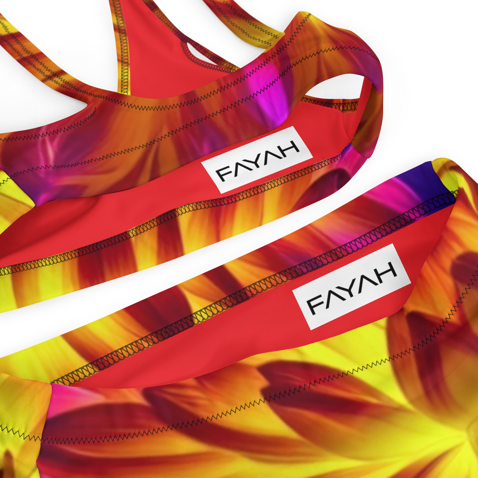 FIRE DAHLIA  high-waisted bikini