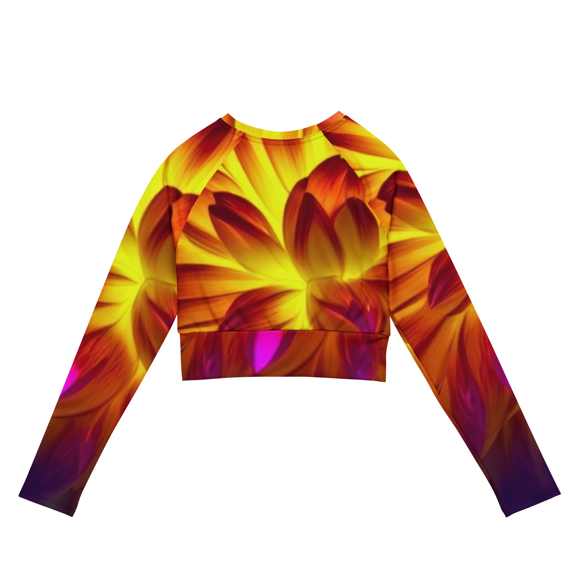 FIRE DAHLIA Recycled long-sleeve crop