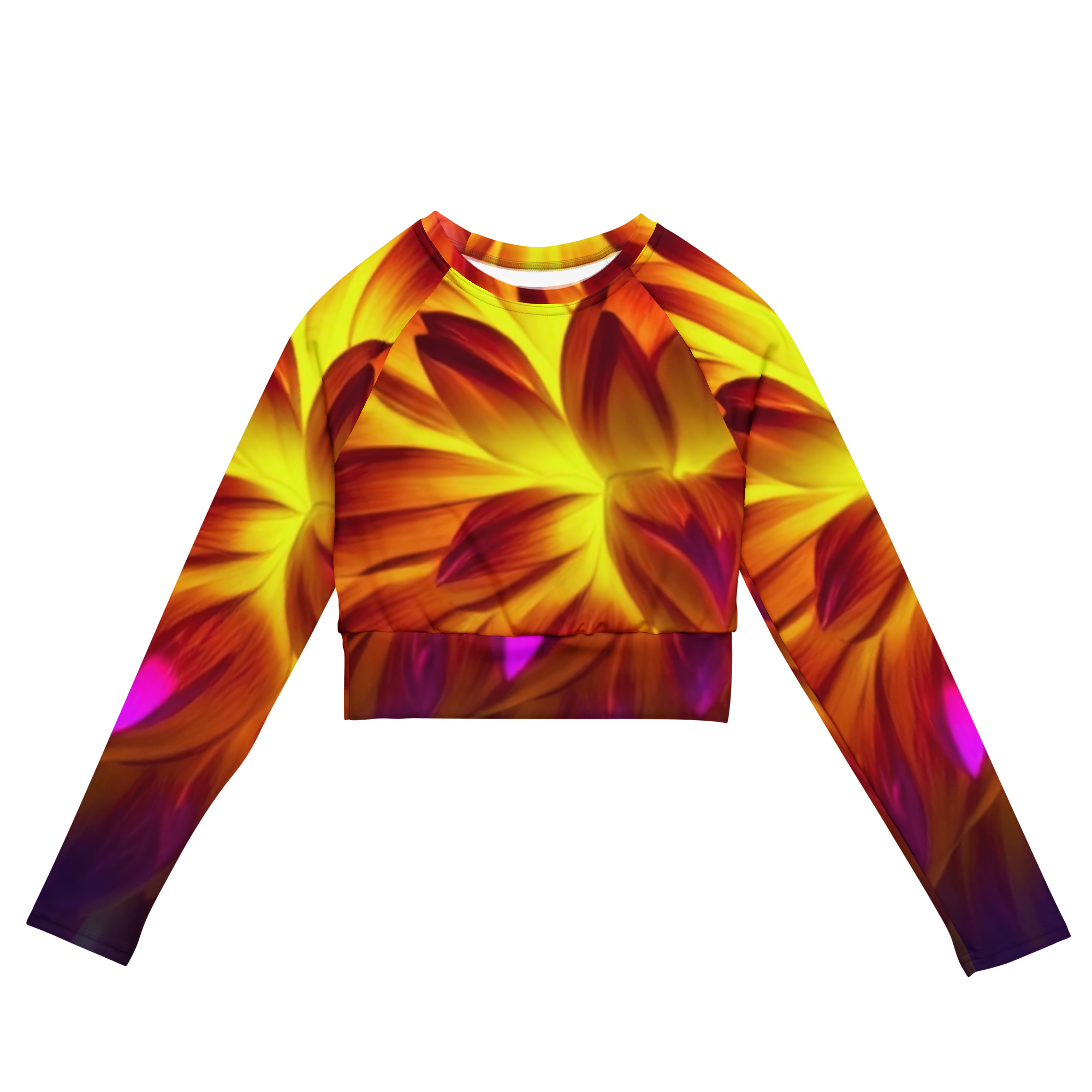FIRE DAHLIA Recycled long-sleeve crop