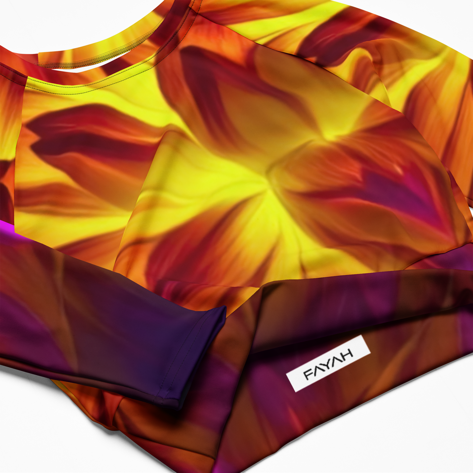 FIRE DAHLIA Recycled long-sleeve crop