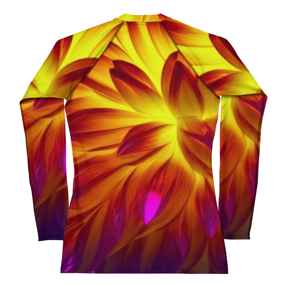 FIRE DAHLIA Women's Rash Guard