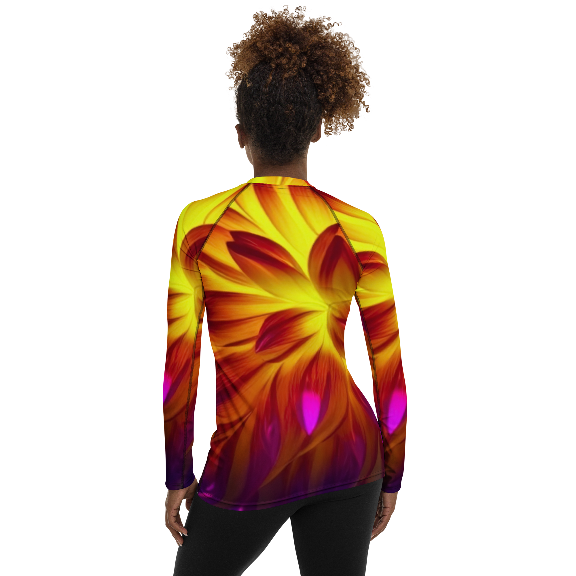 FIRE DAHLIA Women's Rash Guard