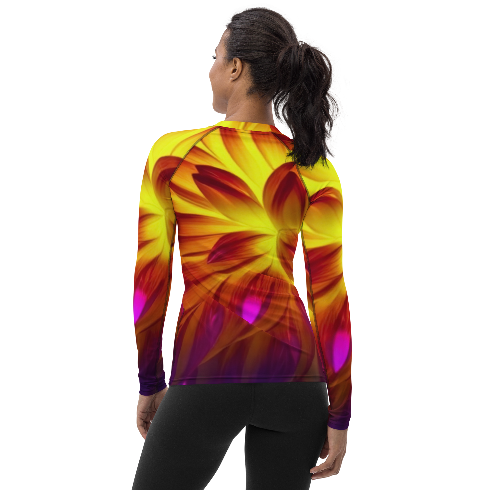 FIRE DAHLIA Women's Rash Guard