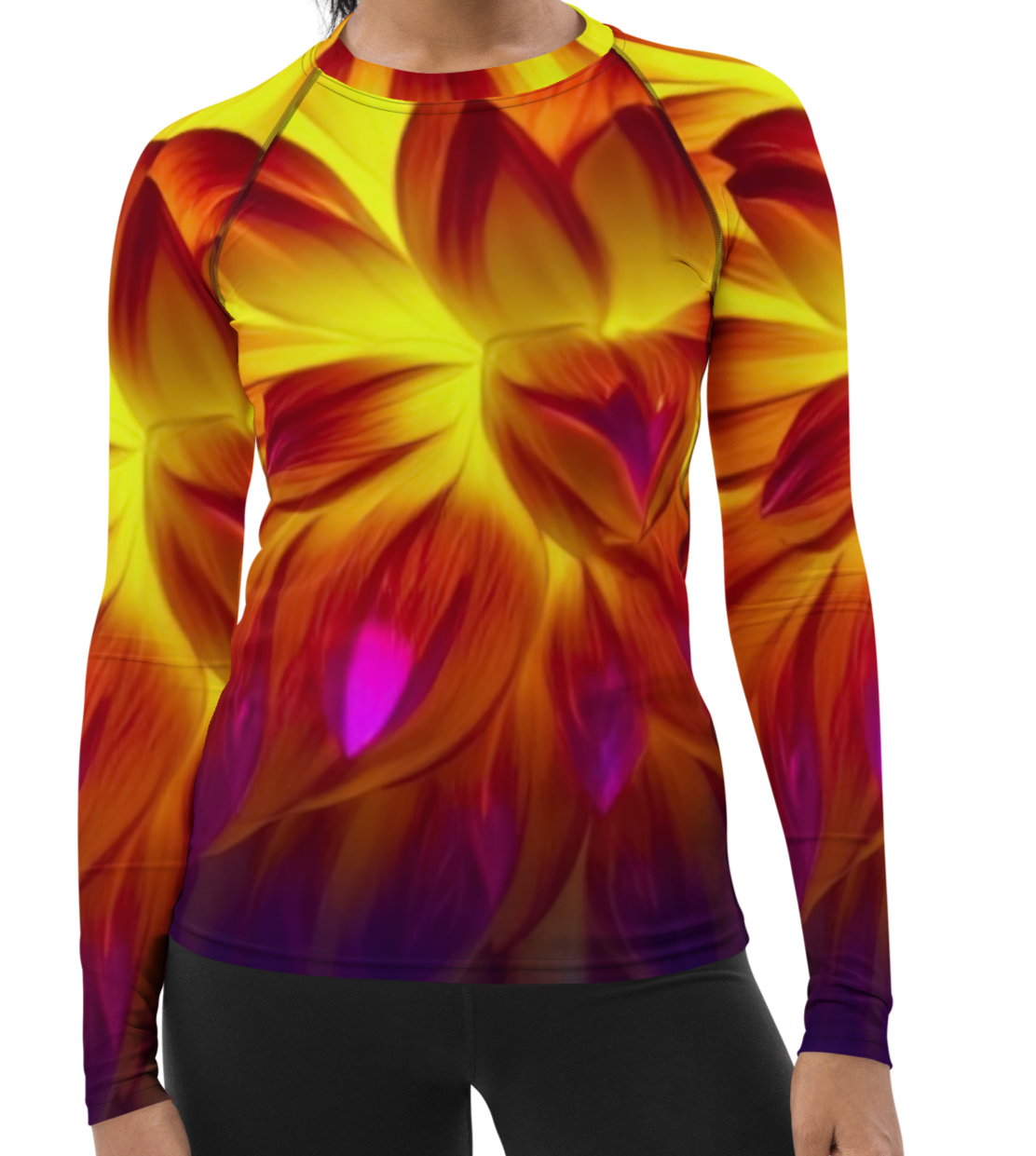 FIRE DAHLIA Women's Rash Guard